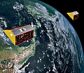 GRACE-FO geosciences satellite,illustration