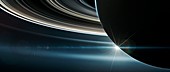 Cassini orbiting Saturn,illustration