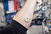 Biometric patch in use on the ISS