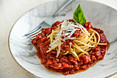 Italian bolognese spaghetti