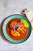Mexican cauliflower cakes with chipotle sauce