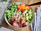 Tuna and avocado Poke bowl