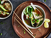 Wonton soup with pak choi (Asia)