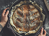 Onion bread from a Dutch oven