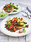 Mexican beans and avocado on toast