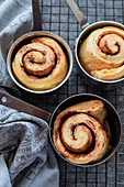 Morning buns with cinnamon butter