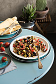 Caponata di melanzane (aubergines with sweet-and-sour olives, Italy)