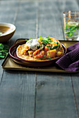 Cape Malay chunky vegetable dhal with naan