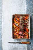 Roast venison loin with Bark Pumpkin and Maple syrup