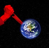 Stabbing planet Earth