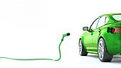 Electric car charging,illustration