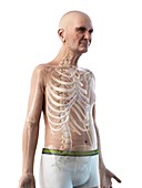 Illustration of an old man's skeleton