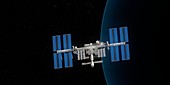 ISS and Earth,illustration