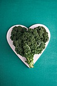 Heart shaped kale leaves