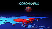 Spread of 2019 novel coronavirus,illustration