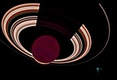 Ringed brown dwarf, illustration