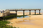 Only remaining pontoon on Omaha beach, Normandy, France