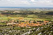 Looking down on Opoul, Languedoc, France