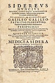 Title page of Galileo's 'Sidereus Nuncius', 1610