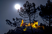 Supermoon over Pena Palace, Portugal