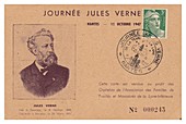 Jules Verne commemorative postcard