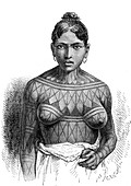 Munduruku woman from Brazil, 19th century
