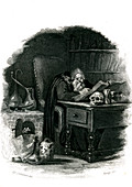 Alchemist reading, 19th century