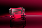 Emerald cut ruby gemstone