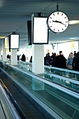 Moving walkway in airport