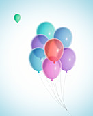 Balloon escaping from bunch