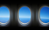 View through aeroplane windows
