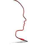 Cable outlining profile of human face