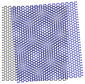 Atomic-scale moire patterns in graphene, illustration