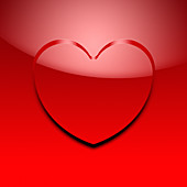 Red heart shape, illustration