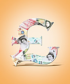 Pound sterling symbol, composite image