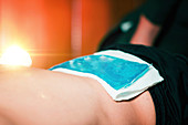 Ice pack on painful lower back