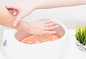 Paraffin wax hand treatment