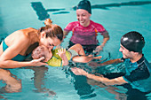 Baby swimming lesson