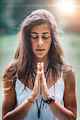 Woman meditating