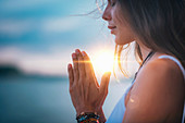 Woman meditating