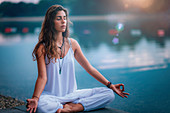 Woman meditating