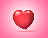 Red heart shape, illustration