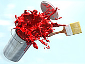 Pain splashing from bucket, illustration