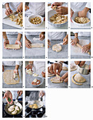 Brottäschchen mit Wurst-Ricotta-Füllung zubereiten