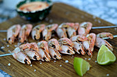 Grilled Shrimp Skewers with sriracha mayonnaise