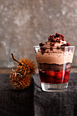 Chestnut trifle with cherries