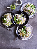 Poached chicken with spring onion and ginger sauce