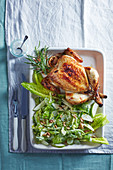 Lemon and honey roasted chicken with Waldorf salad