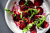 Beetroot with rocket