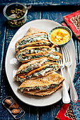 Pancakes with quark and spinach